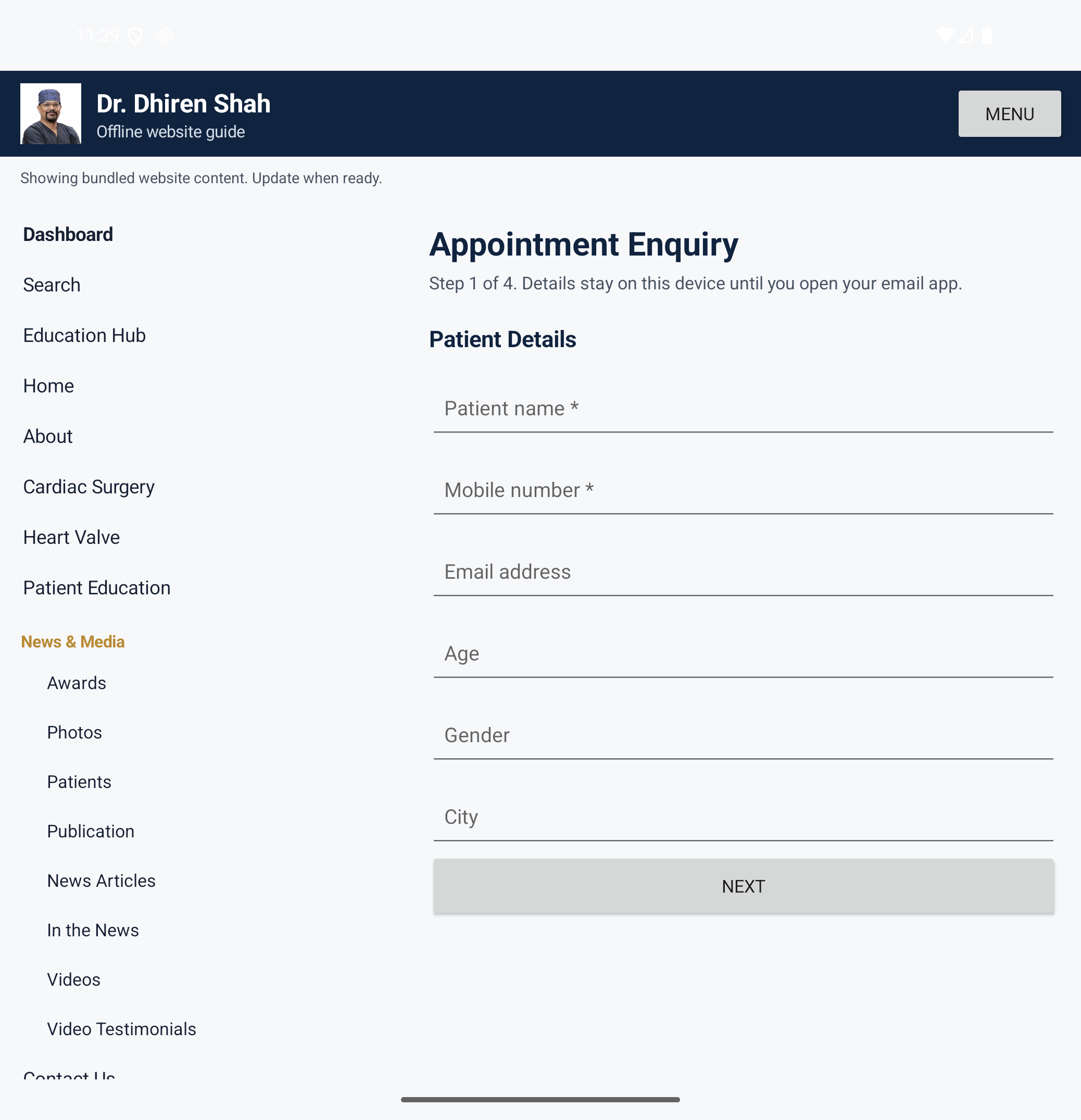 Dr. Dhiren Shah Android App screenshot