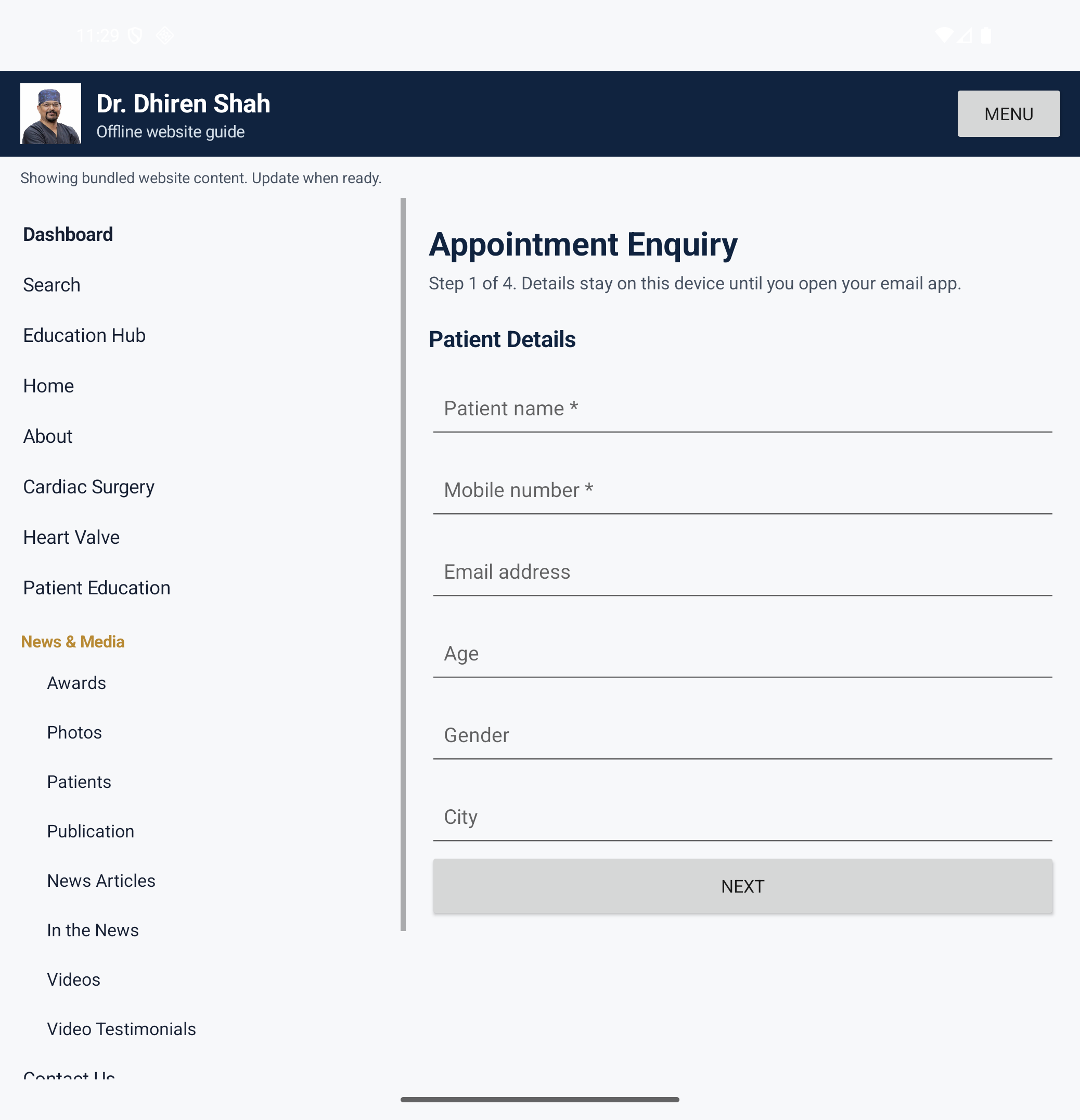 Dr. Dhiren Shah Android App screenshot
